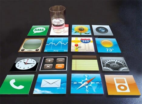 Rules of user interface in software development, app symbols on a mobile phone